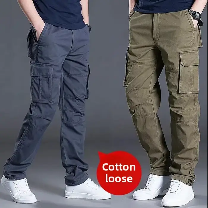 Pantalon travail loose résistant droit multi-poches chasse outdoor homme printemps automne