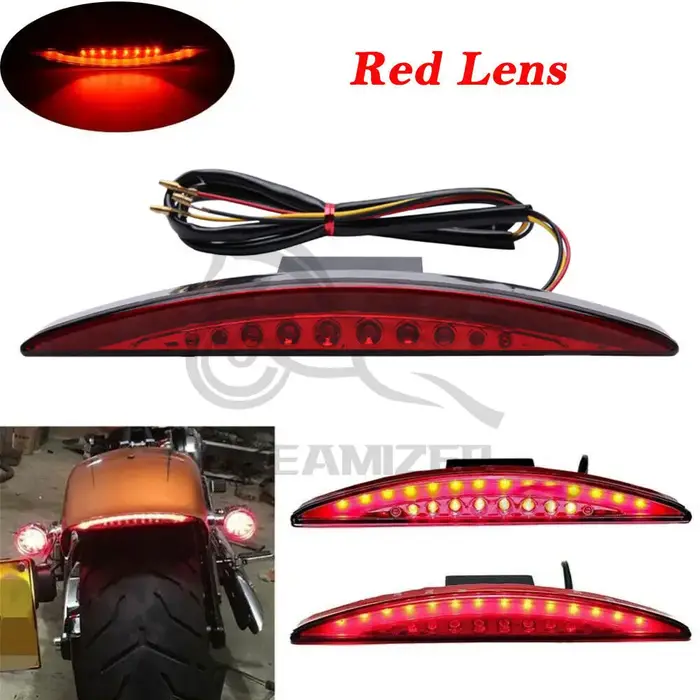Feu arrière de frein à LED rouge pour vélo moto Touring Sportster XL 883 1200 Cafe Racer feu arrière
