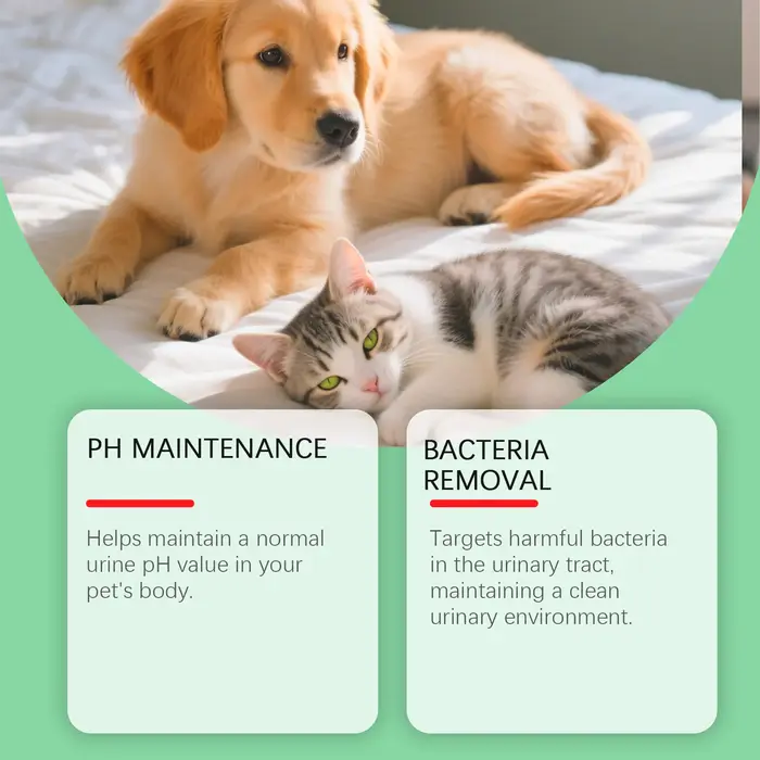 Gouttes d'entretien du pH d'urine pour animaux de compagnie – Formule douce réduit les bactéries nocives
