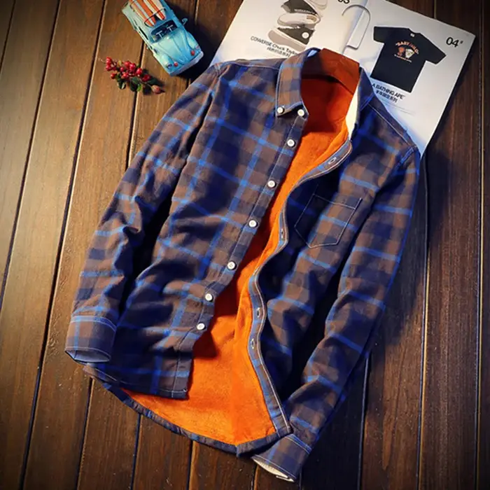Camisa Masculina hommes Plaid flanelle chemises