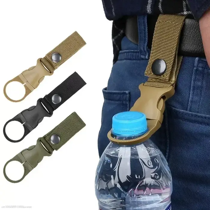 Mousqueton d'extérieur pour bouteille d'eau, sangle en nylon, ceinture d'escalade, cintre de sac à d