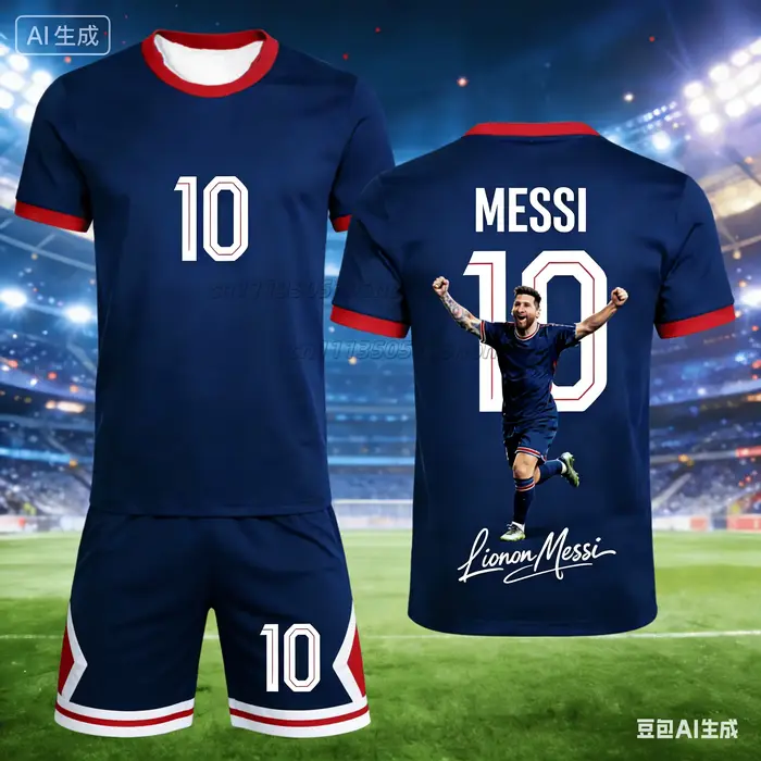 Été #   Messi N°10 #   Ensemble T-shirt et short commémoratifs pour hommes et femmes, ensemble ample
