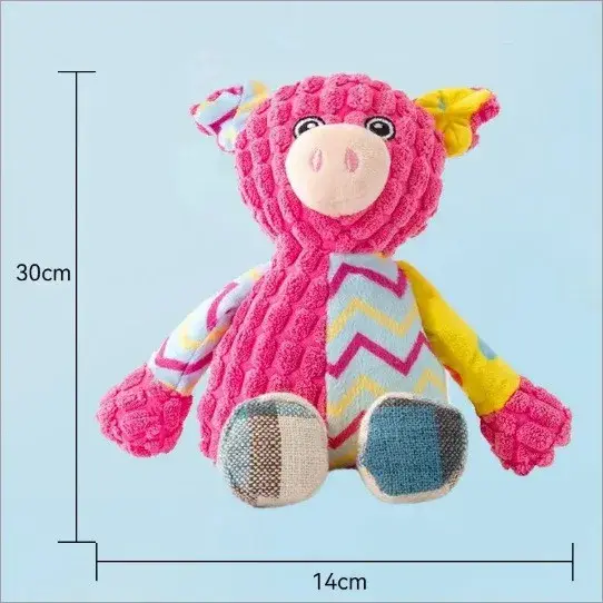 Jouet en peluche pour chien, renard et éléphant mignons, résistant aux morsures, interactif, couineu