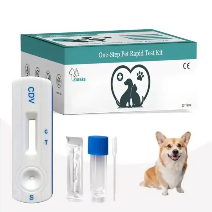 Kit de test rapide d'antigènes canins Ranlraka CDV CPV RBV TOXO Giardia (GIA) CHW Ag 20 pièces, kit 