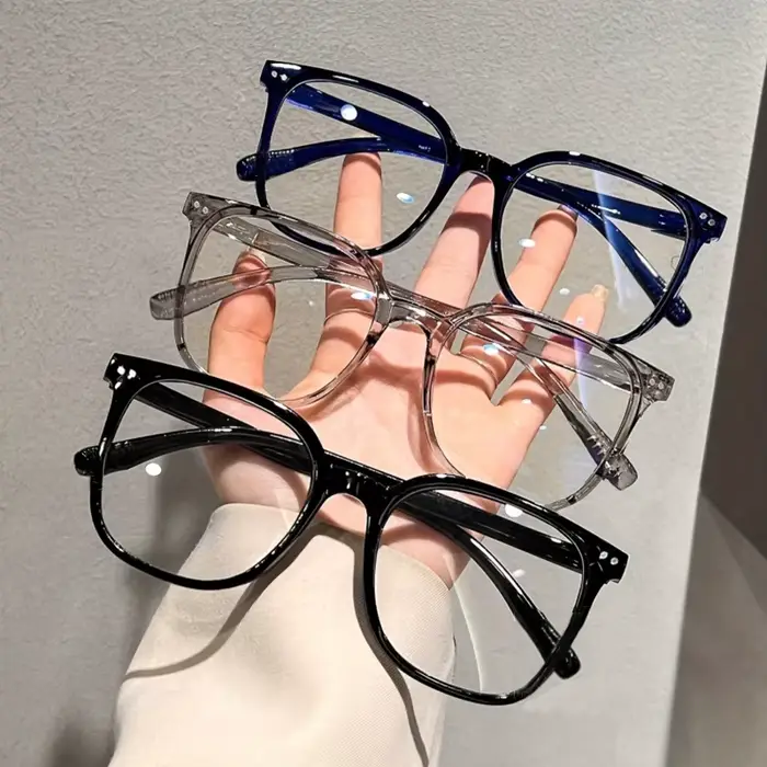 Lunettes anti-lumière bleue rétro pour femmes - Monture plate finie pour randonnée et camping - 1/2/3 paires