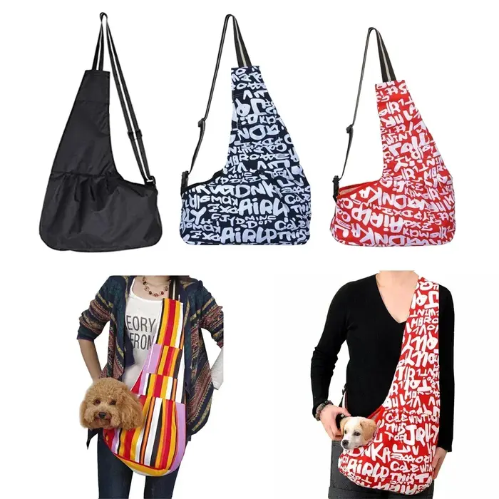 Sac à bandoulière pour petit chien chat chiot léger et respirant à bandoulière réglable pour promenade en plein air
