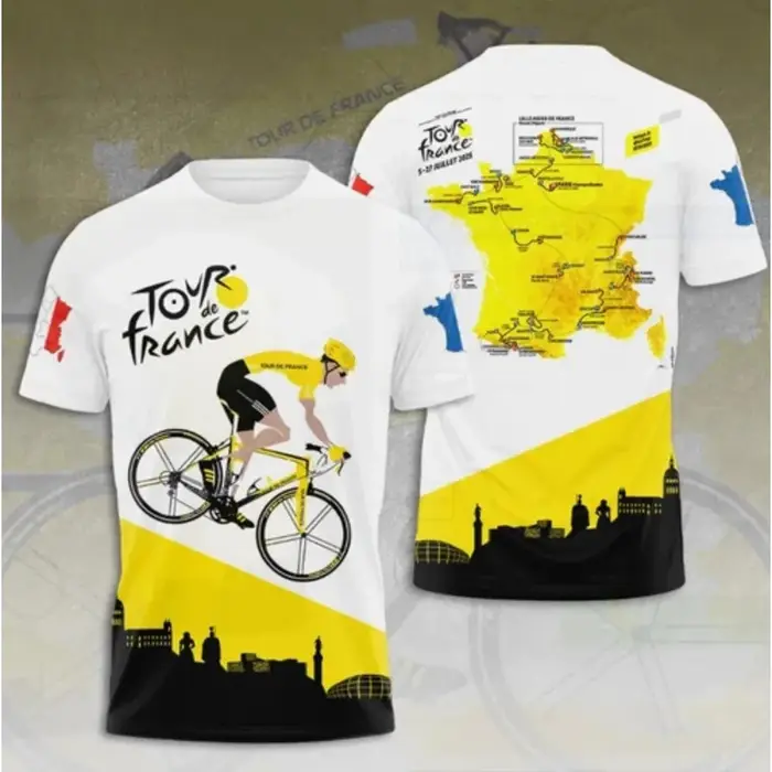 T-shirts imprimés 3D Tour de France 2025 – Collection Été 2025 – T-shirts à manches courtes séchage 