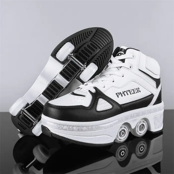 Chaussures de course pour garçons et filles, édition étudiante à quatre roues, chaussures de patinag