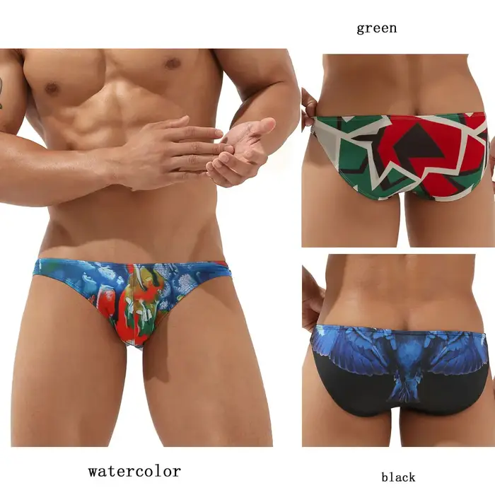 Seobean-Ensemble trois pièces pour hommes, sous-vêtements triangulaires élastiques et respirants, bi