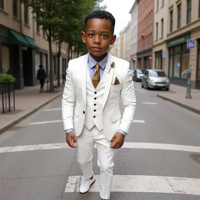 Ensemble de costume formel pour garçons de 3 à 16 ans, trois pièces, smoking élégant pour mariage, f