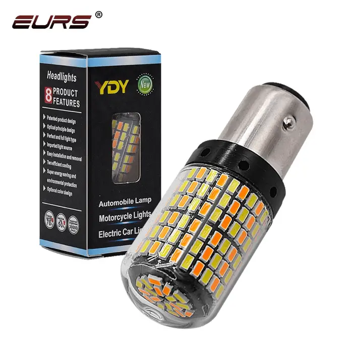 Ampoule Canbus 1157 Led Bay15d P21/5w T20 Led 7443 T25 3157 168smd pour feu stop, clignotant, ambre 