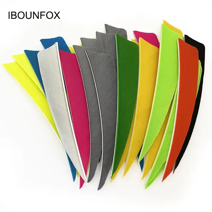Plumes de flèche en carbone de 4 pouces, 50 pièces, bouclier RW coupé, plumes de turquie, Fletches, 