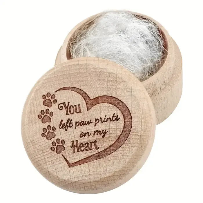 Boîte à souvenirs pour poils de chien en bois, boîte commémorative durable pour animaux de compagnie