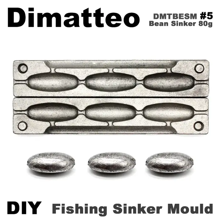 Dimatteo bricolage moule de plomb de haricot de pêche DMTBESM/ # 5 Plombs de Haricots 80g 3 Cavités