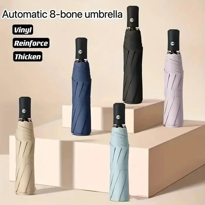 Parapluie automatique de haute qualité à 8 nervures – ouverture/fermeture à une touche