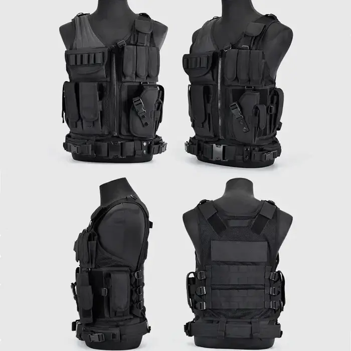 Gilet tactique Molle réglable multi-poches confortable pour jeux CS paintball airsoft et sécurité personnelles occasions spéciales