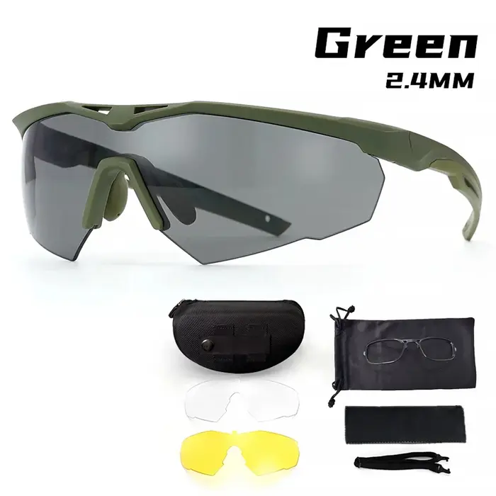 Lunettes tactiques militaires CS Airsoft, lunettes de tir coupe-vent HD à 3 lentilles, lunettes de s