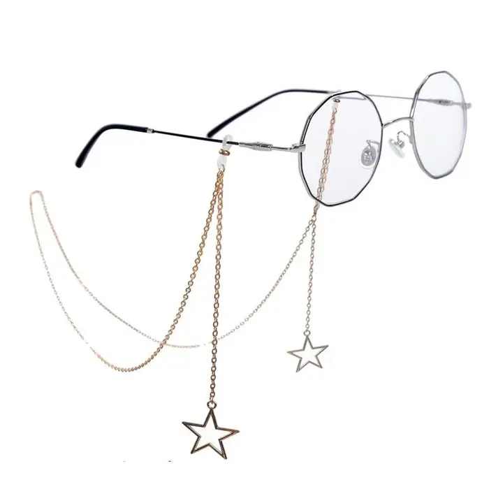 JOHollow Star Lunettes de soleil perlées pour femmes, lunettes de lecture, lanière, porte-lunettes, 