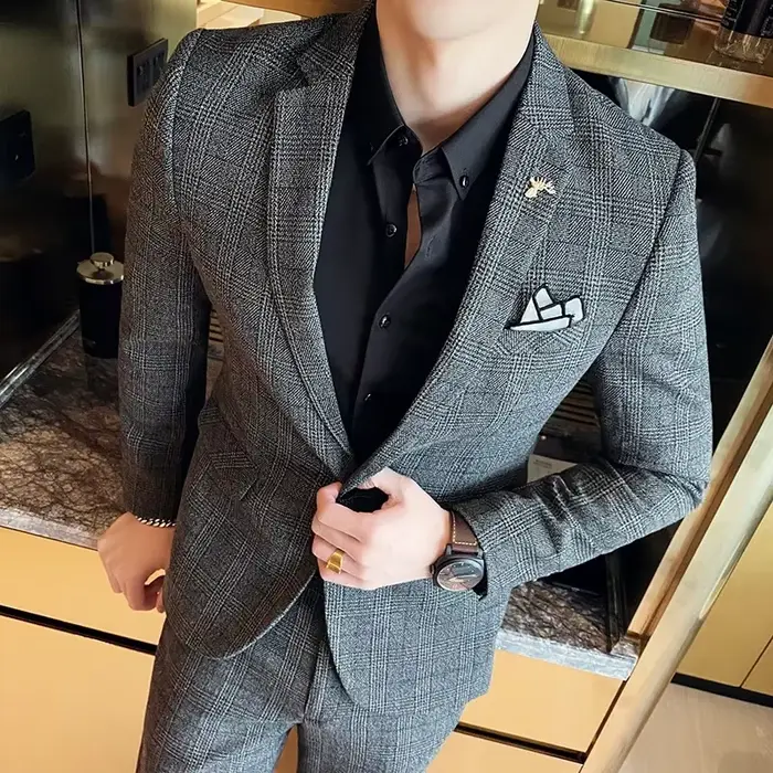 Costume en chanvre (Blazer + Pantalon) pour homme