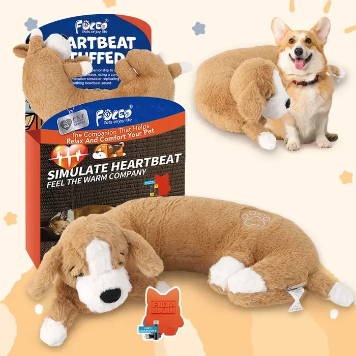 Jouet en peluche Heartbeat en polaire pour chiens et chats, jouet d'entraînement comportemental doux et sécuritaire, idéal pour le réconfort et le jeu