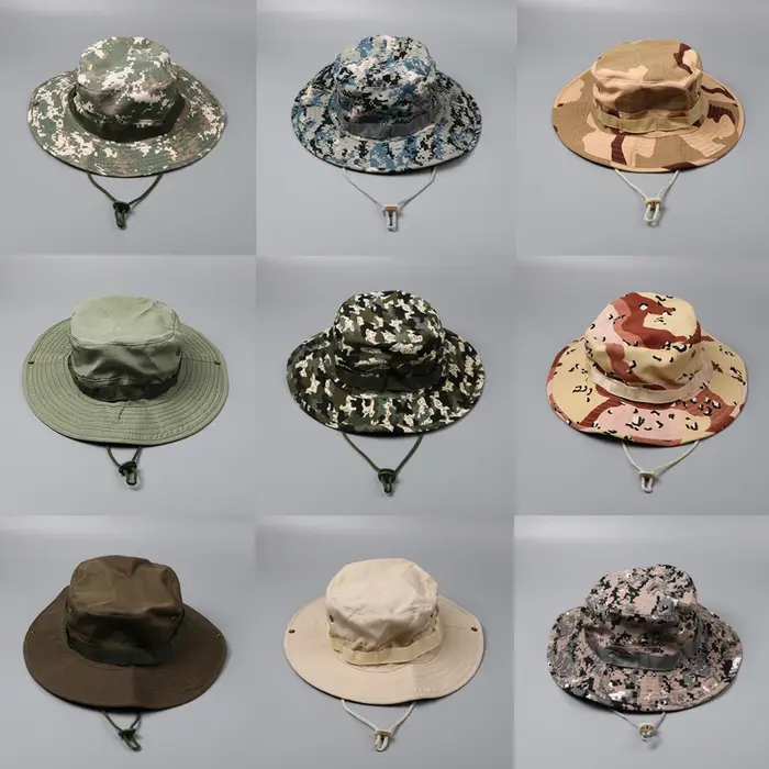 Chapeau tactique camouflage boonie pour chasse pêche randonnée protection solaire homme
