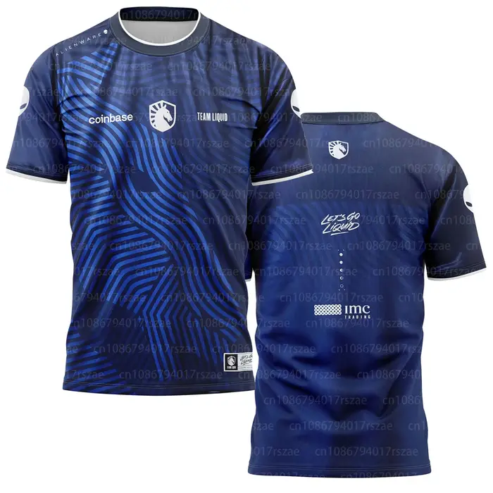 T-shirt à manches courtes pour hommes, personnalisé, avec identification des Fans, équipe liquide, r