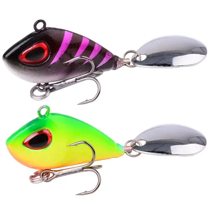 WobJeff Vib en métal d'hiver pour leurre de pêche, matériel Spinner, coulant, Vibrotail, manivelle, 