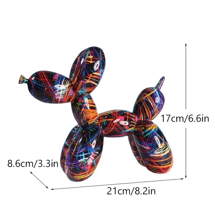 Vilead Pop Art Graffiti ballon chien Sculpture objet peinture ballon Statue idées figurines d'animau