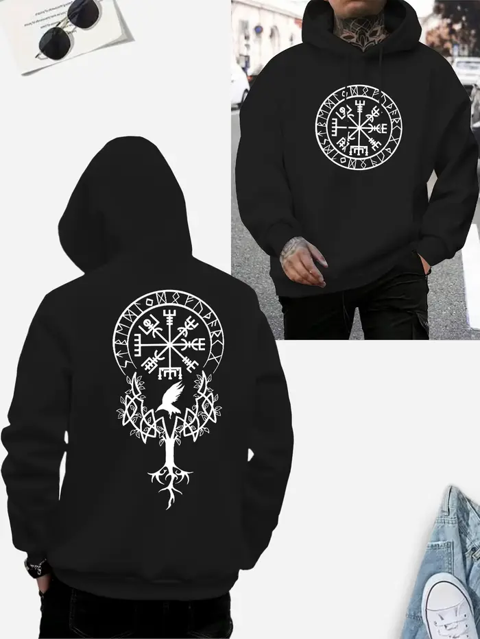 Viking Rune Yggdrasil mythologie nordique tendance de rue hommes/femmes sweat à capuche automne hive
