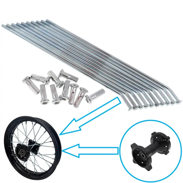 10 pièces/ensemble 10, 12, 14, 16, 17, 19 pouces Rayons de roue pour jante avant ou arrière pour XR 