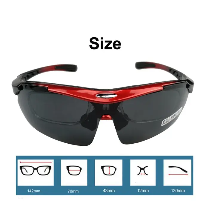 Lunettes de soleil polarisées pour cyclisme, ensemble de 5 lentilles, sport de plein air, pour homme