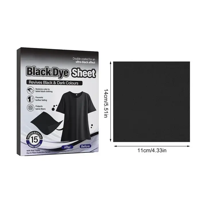 Teinture noire pour vêtements, 15 pièces, rehausseur de couleur pour vêtements, feuille restauratric