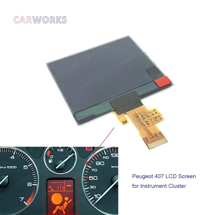 Remplacement d'écran LCD de tableau de bord de groupe d'instruments pour Peugeot 407 407SW HDI Coupl