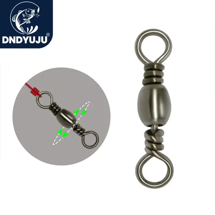 DNDYUJU 100 pièces connecteur de pêche baril pivotant en acier au carbone crochets de mer connecteur