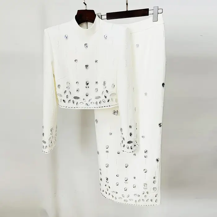 HIGH STREET – ensemble de costume de piste de styliste pour femmes, col montant, fermeture éclair au