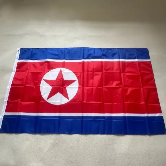 Drapeau de la Corée du Nord, 90x150cm, Polyester de Haute Qualité, Suspendu, DStore K, Décoration de