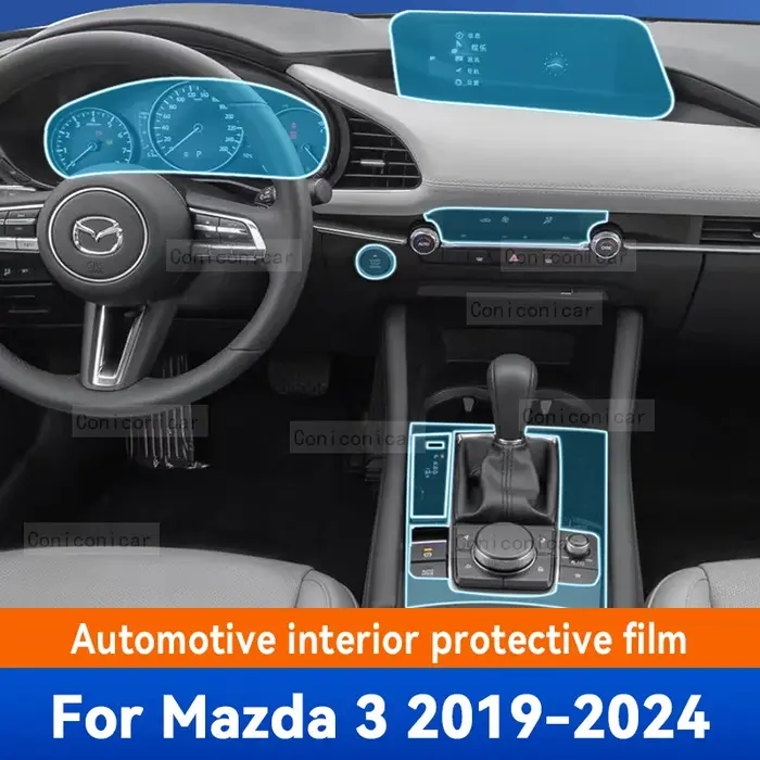 Pour MAZDA 3 2019-2024 panneau de Console centrale intérieure de voiture Navigation Film de protecti