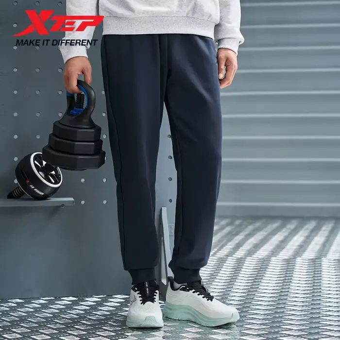 Xtep pantalon en tricot pour hommes automne pantalon doux à la mode rétro bas confortable 8763296301