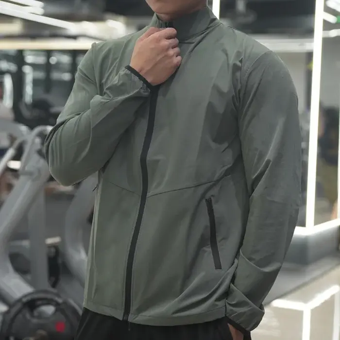 Nouveaux hommes Fitness veste de course printemps et automne vêtements d'extérieur de sport en vrac 