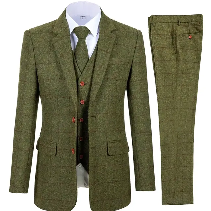 Costumes 3 pièces pour hommes, smoking formel à revers cranté pour garçons d'honneur, Tuxedos à carr