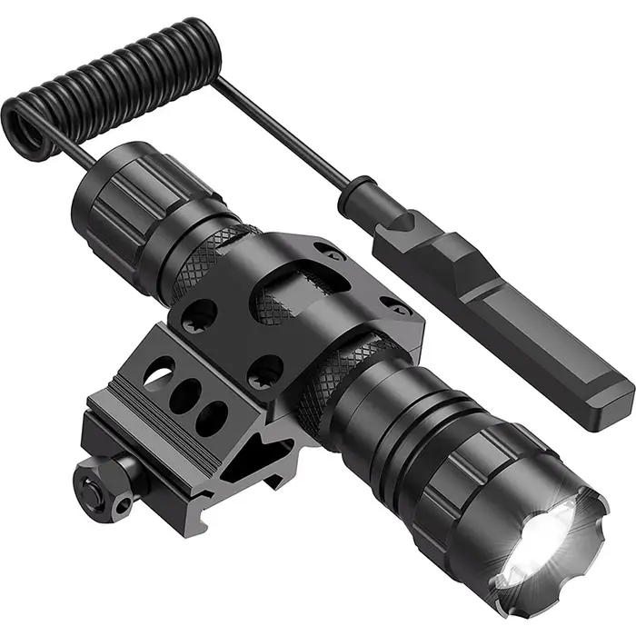 Lampe de poche tactique 1200 lumens, lumière LED avec Rail Picatinny/support Mlok pour l'extérieur e