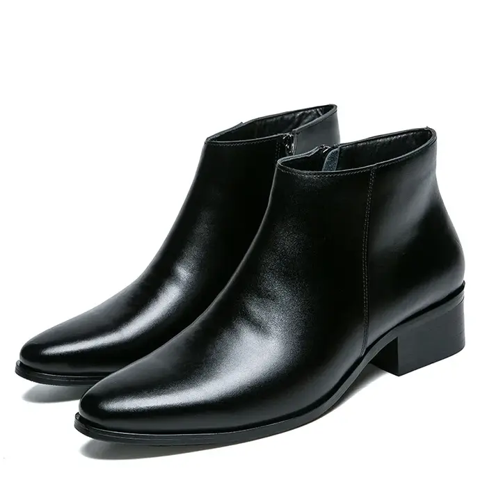 Bottines classiques en cuir noir pour hommes et femmes, style britannique, bout pointu, bottes Chels