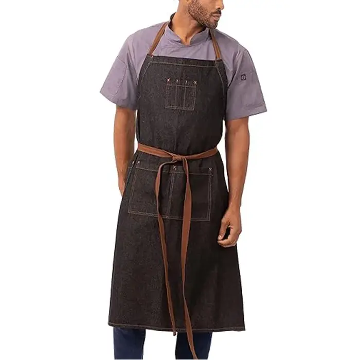 Tablier en Denim long pour vêtements de travail, impression personnalisée, Protection du travail, vê