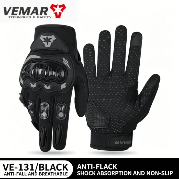 Gants de moto pour motard, 4 saisons, à doigts entiers, antidérapants, anti-chute, compatibles avec 