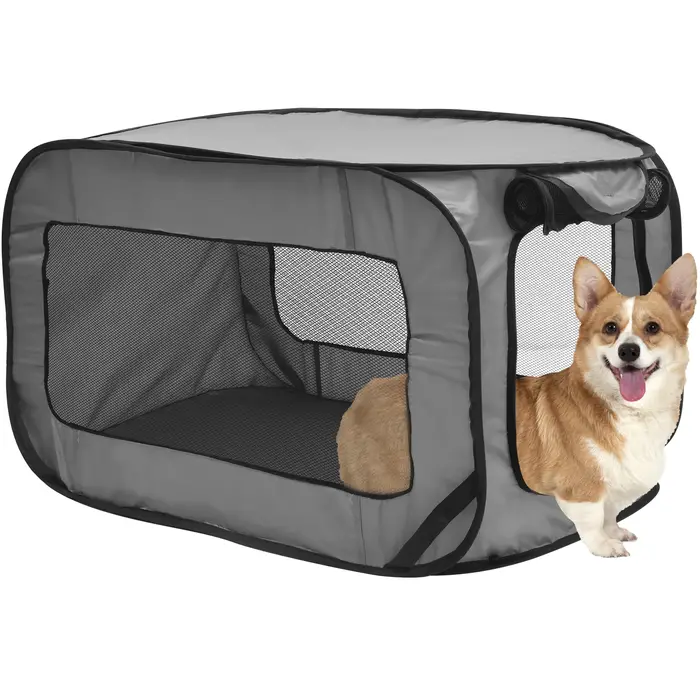 Caisse de Voyage Portable pour Chien, avec Fermeture Éclair, Porte en Maille, Pliable, Petit Siège p