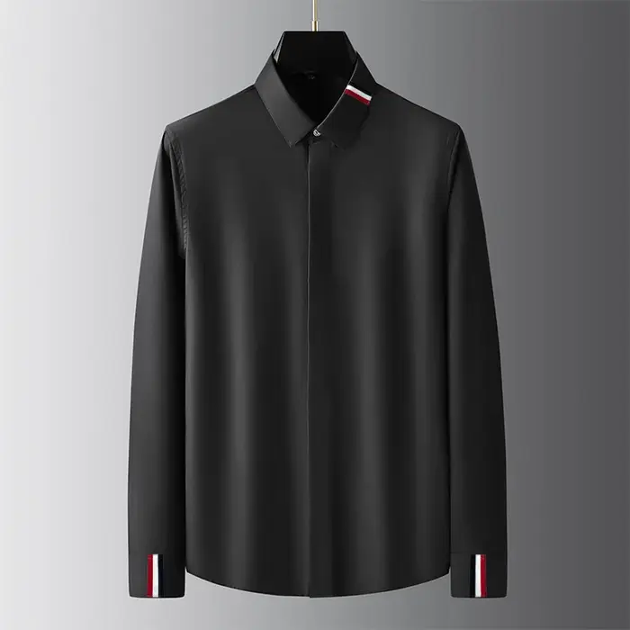 Marque vêtements hommes chemises ruban décoration à manches longues