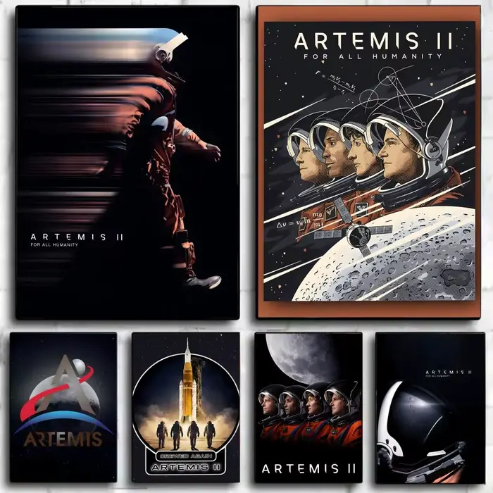 Affiche d'exploration aérospatiale A-Artemis II, impression d'art mural, affiche décorative, décoration murale, décoration de la maison, cadeau non encadré