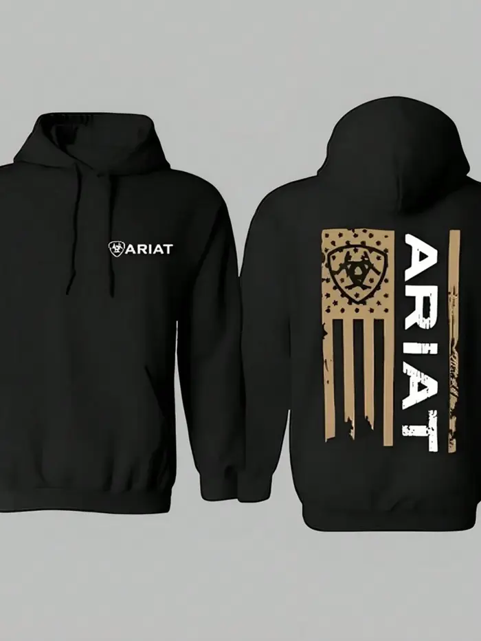 Sweat à capuche Ariat Flag, Sweat-shirt western cowboy, Pull rodéo ranch rural, Sweat à capuche avec