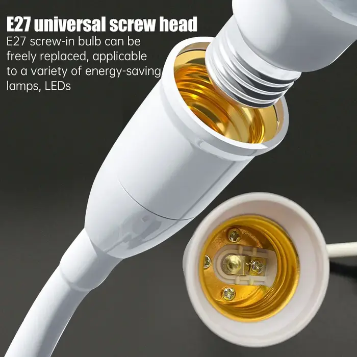 Base de lampe E27 en acier inoxydable, courbure Flexible réglable avec interrupteur, prise ue US UK,