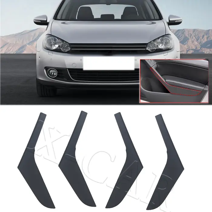 Pour VW Golf 6 MK6 2009 2010 2011-2013 porte intérieure de voiture noir gauche droite poignée couver